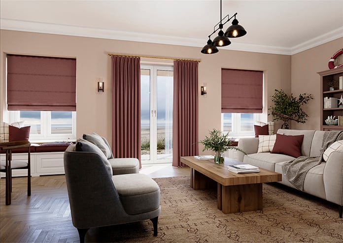 Geneva, Redcurrant - Roman Blind - Image 6